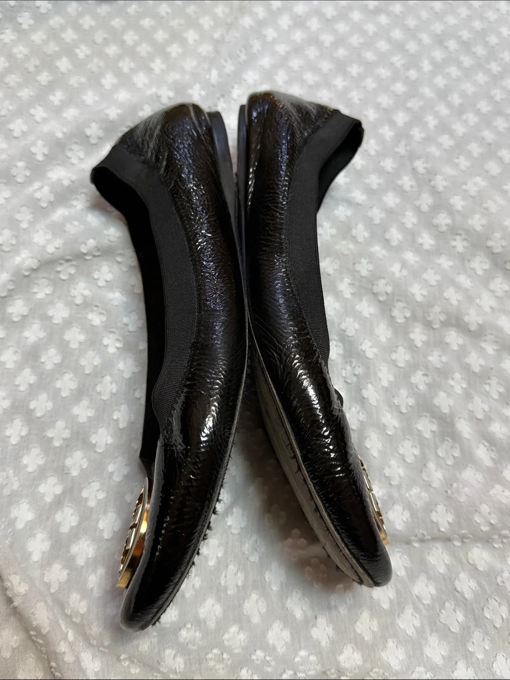 Tory Burch Caroline Flats Black Patent size 9